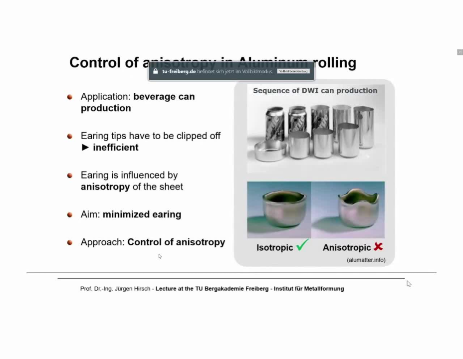 Aluminium - special lecture by Prof. Hirsch 2