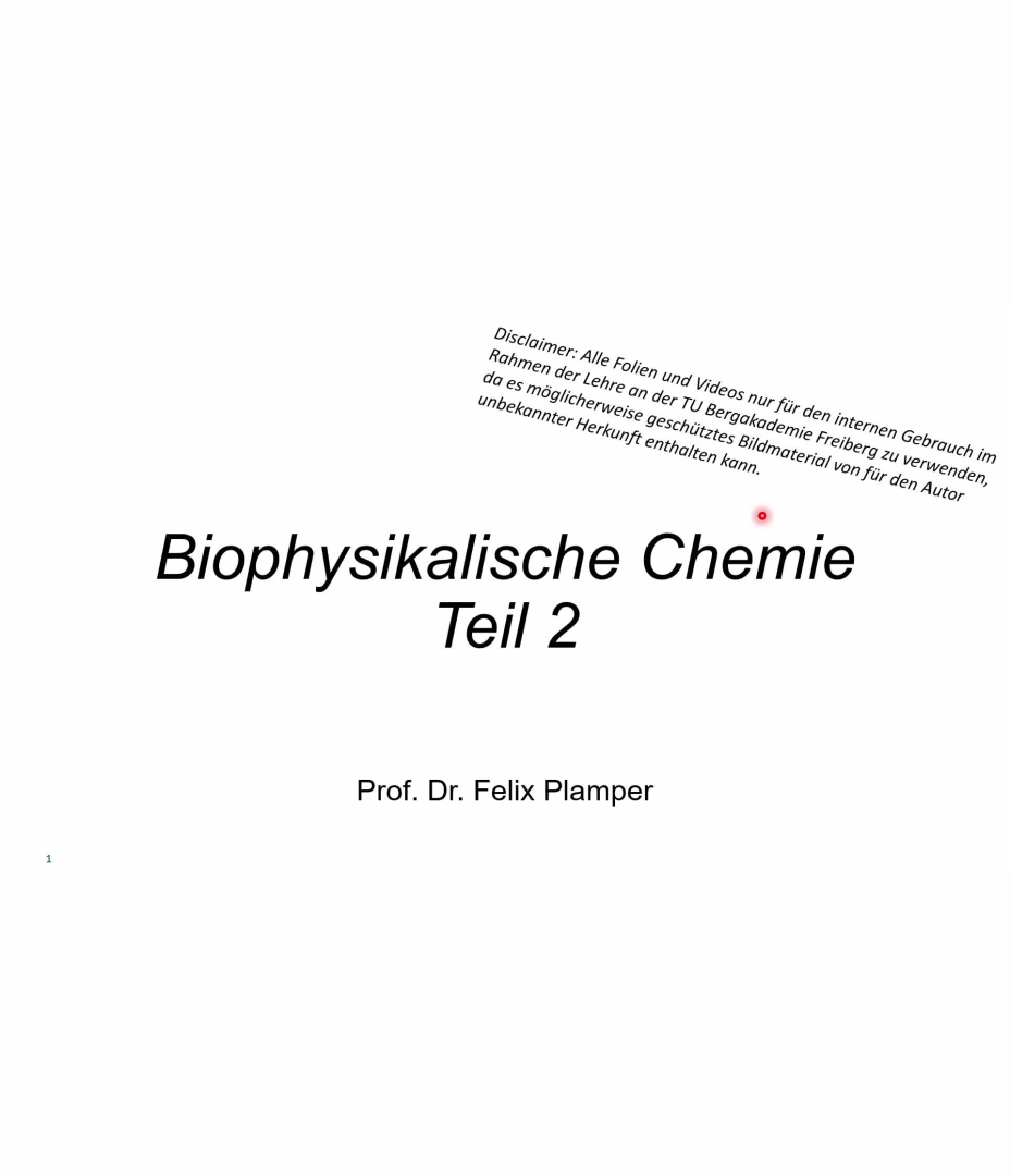 Biophysikalische Chemie Teil 2a