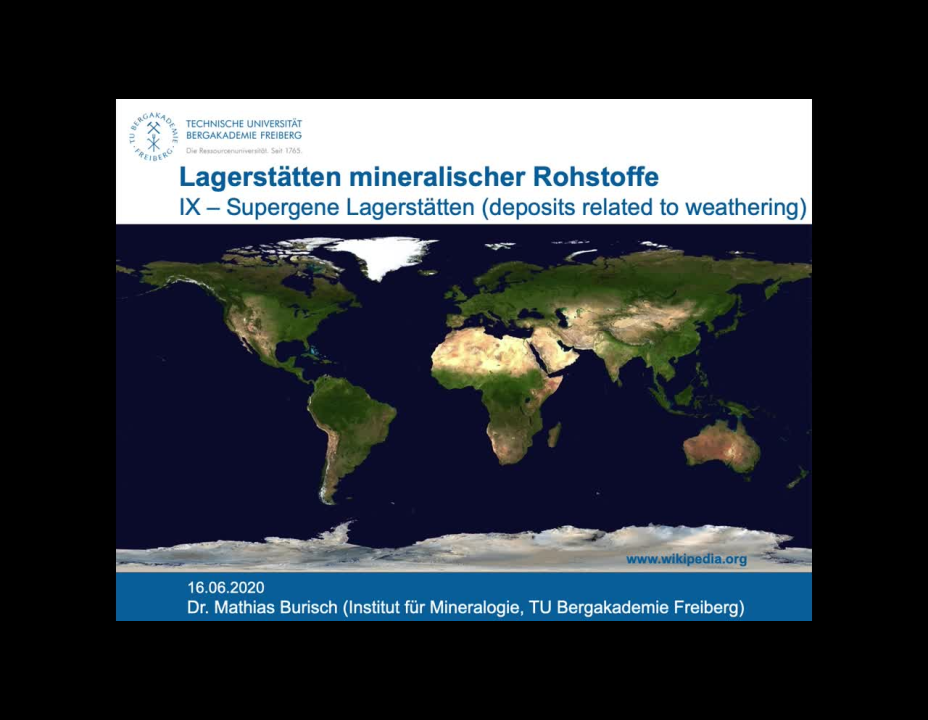 ELfmR - Einführung in die Lagerstätten fester mineralischer Rohstoffe - 11 - Supergene Lgst