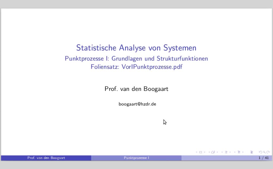 SS2020 Statistische Analyse von Systemen Vorlesung 6 Punktprozesse I