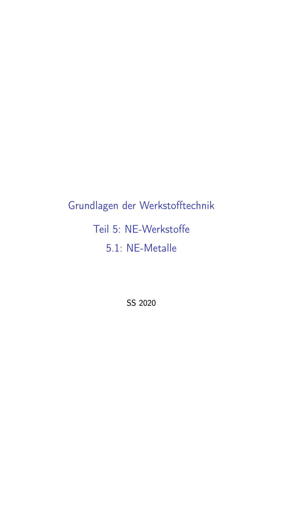 Teil 5.1 - Grundlagen der Werkstofftechnik