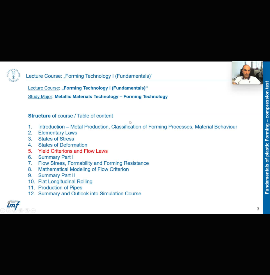 Fundamental of Plastic Deformation / 2022-05-11 (Lecture 6 - Materials characteristics influence on flow behavior )