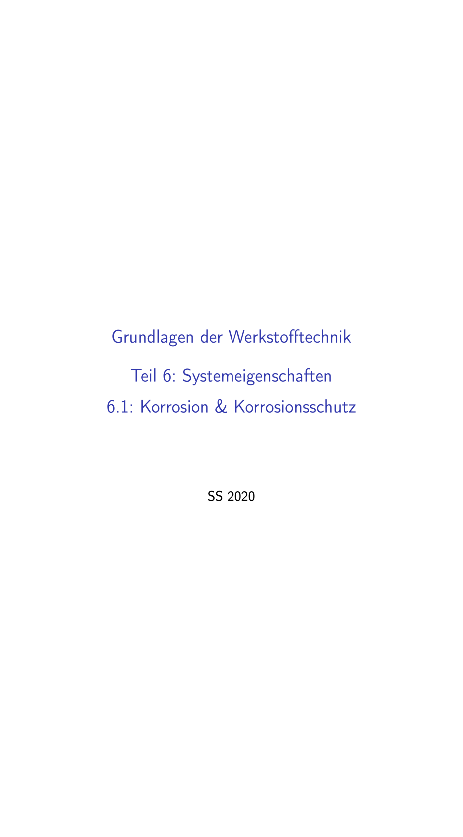 Teil 6.1: Grundlagen der Werkstofftechnik