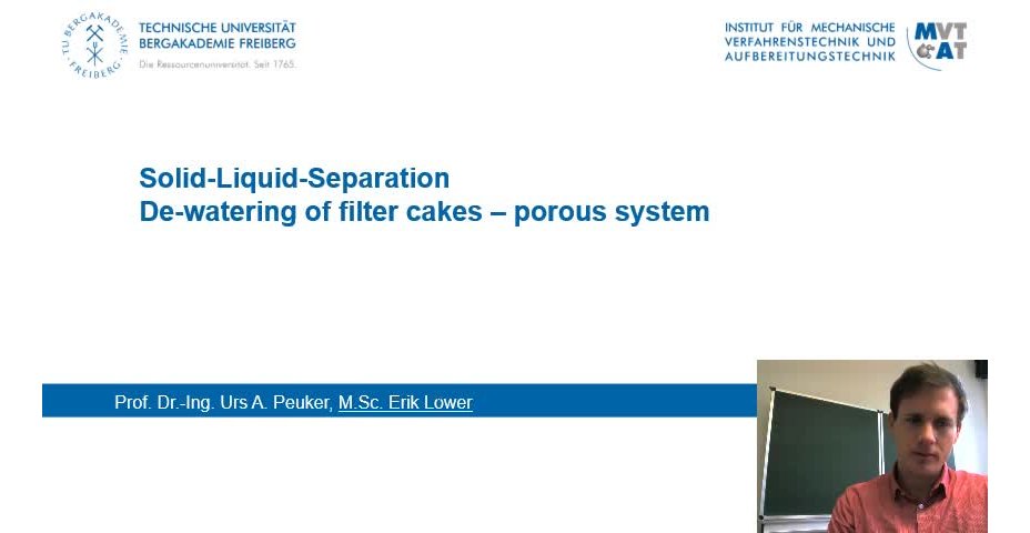 Solid-Liquid-Separation: B1 De-watering of filter cakes - porous system