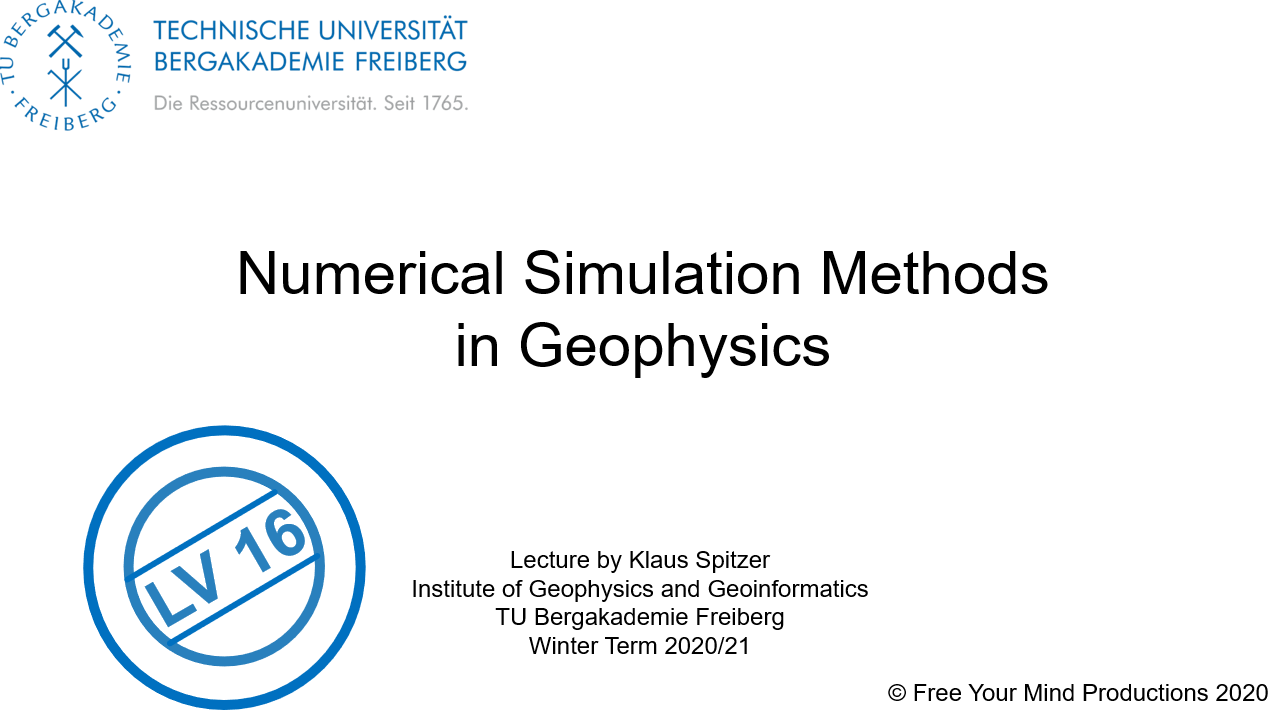 Numerical Simulation Methods in Geophysics - LV16