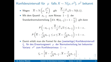 thumbnail of medium Statistik 1: Vorlesung 13 Clip 3 Konfidenzintervalle bei Normalverteilung