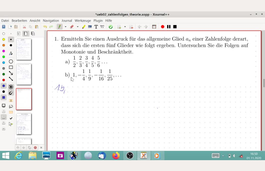 (H)Ming 1 - Zahlenfolgen - Aufgabe 4.01.b