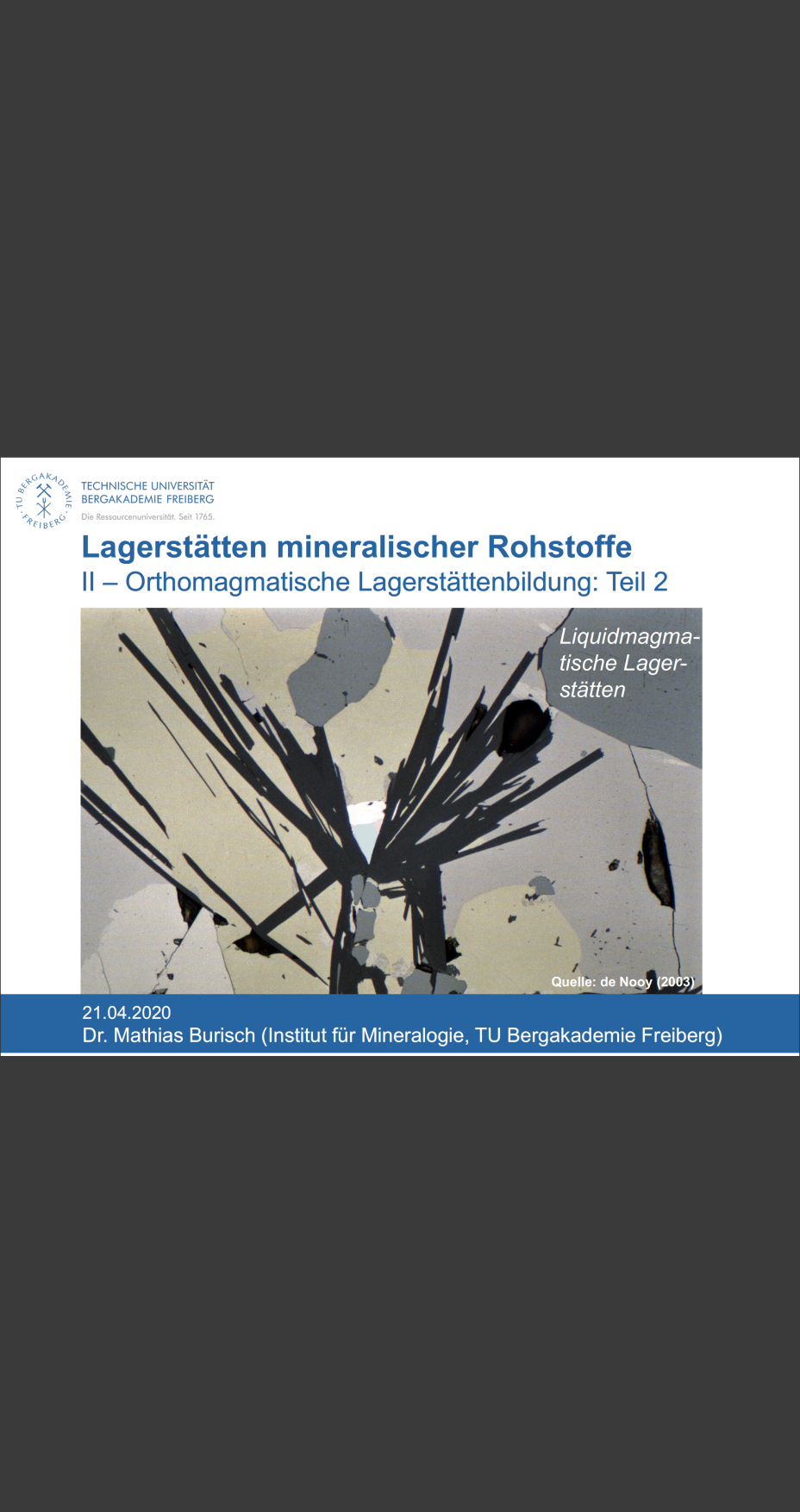 ELfmR - Einführung in die Lagerstätten fester mineralischer Rohstoffe- 03  - orthomagmatische Lagerstätten 02