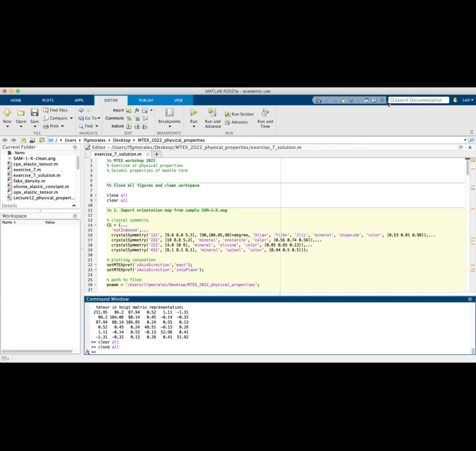 MTEX Workshop 2022 Exercise 7 - Tensorial Properties