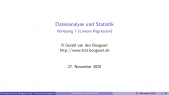DS20.07 Vorlesung 7 Lineare Regression (Datenanalyse und Statsitik)