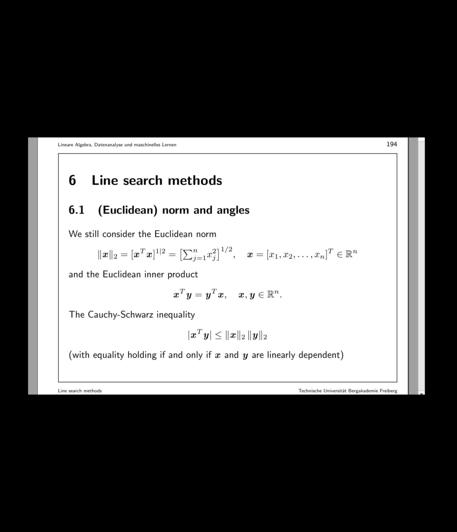 Lineare Algebra, Datenanalyse und Maschinelles Lernen Video 18 Liniensuche