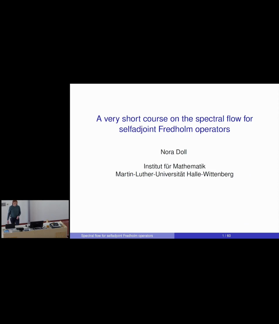 Lecture 1 Spectral flow for selfadjoint Fredholm operators