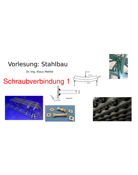 Stahlbau. Schraubverbindung, Teil 1