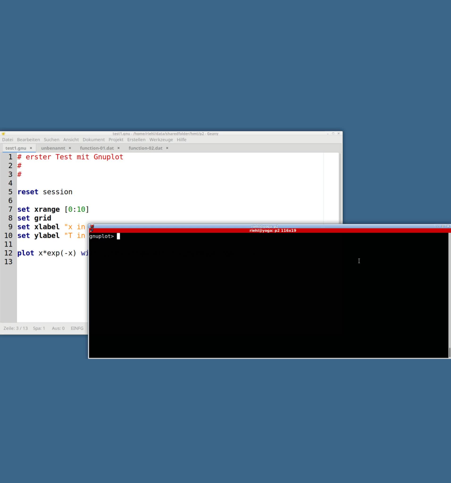 Gnuplot Einführung - Teil 2: eindimensionale Funktionen und Daten