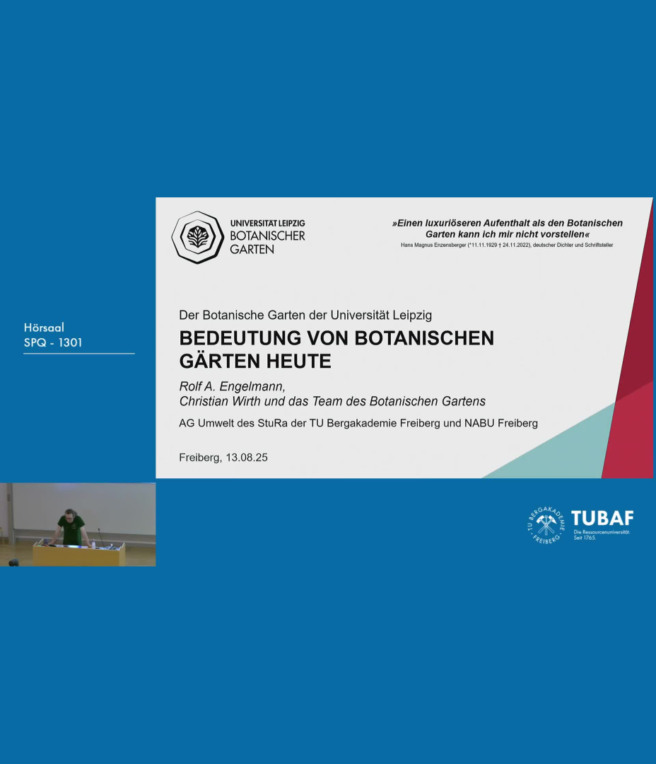 AGU - Vortrag: Bedeutung von Botanischen Gärten heute