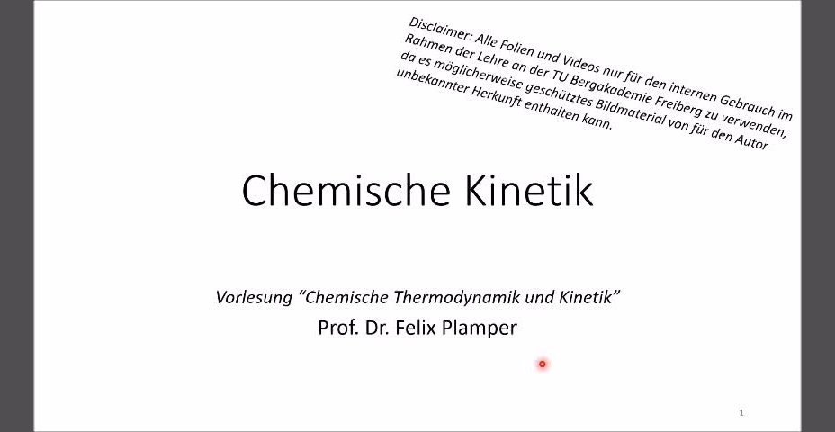 3. Vorlesung Chemische Kinetik
