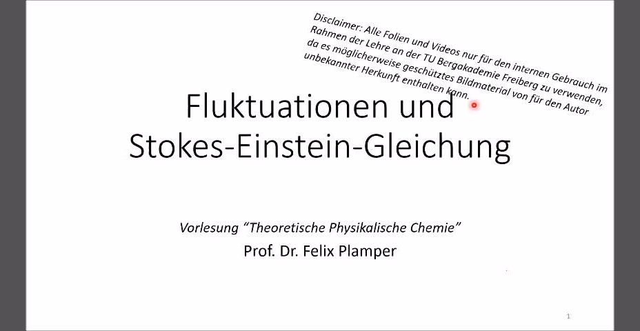 14. Vorlesung Theoretische Physikalische Chemie