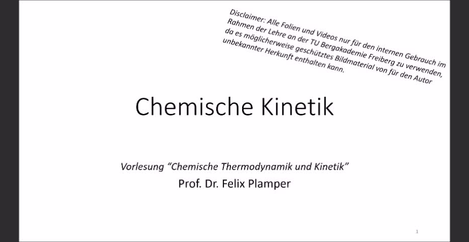 1. Vorlesung Chemische Kinetik
