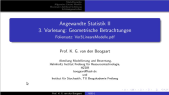 SS2020 Angewandte Statistik II Vorlesung 3 Geometrie der Linearen Modelle